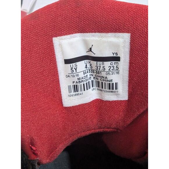 Nike Jordan Academy BG Youth shoes Size 5 Youth 5Y Black/Gym Red-White - Picture 7 of 8